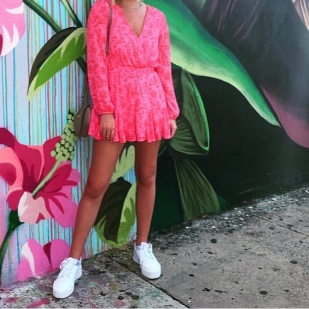 Pink Floral Women’s Romper size M